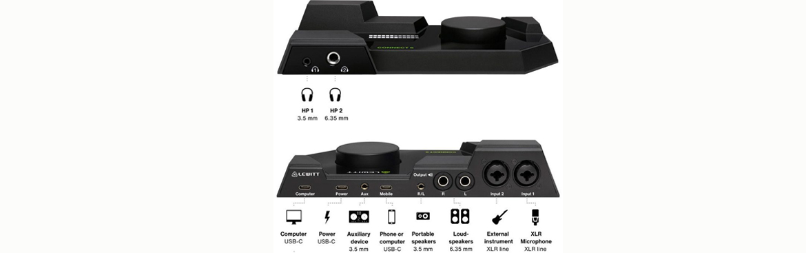 Connect 6 - стриминговый аудиоинтерфейс Lewitt с DSP и двумя портами USB-C